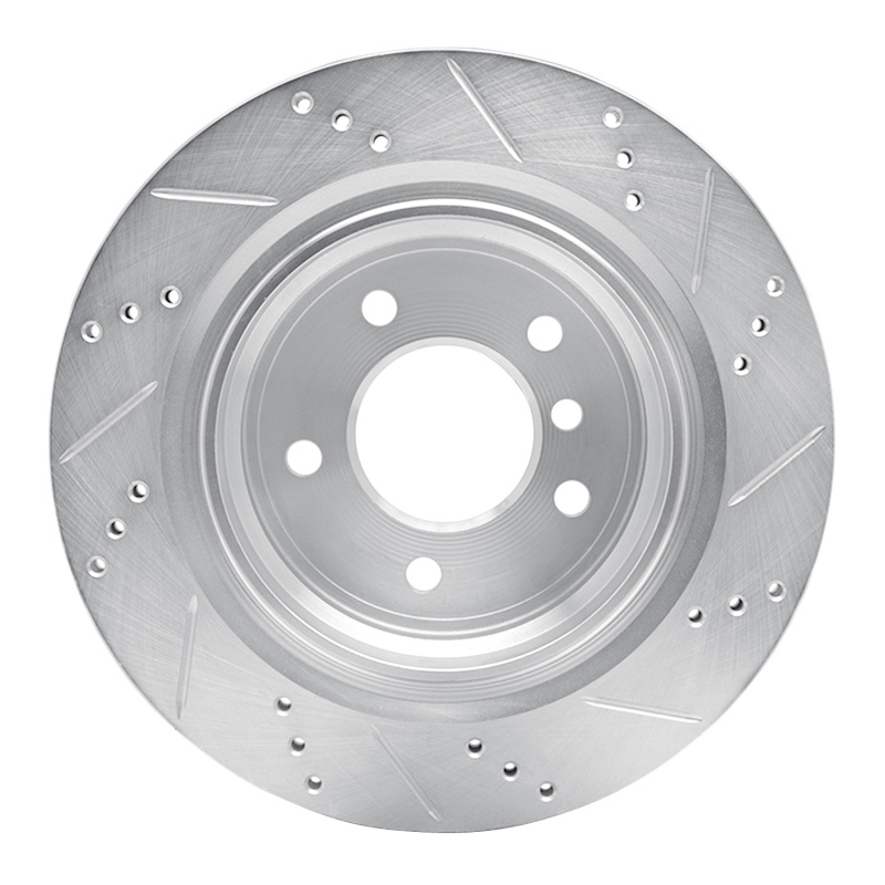 BMW Z3 Brake Rotor (1) - Right Rear - R1 Concepts - Drilled & Slotted - Silver - `95-`02